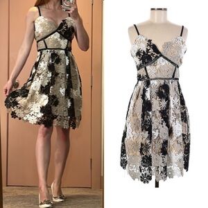 Couture Floral Crochet Cutout Dress